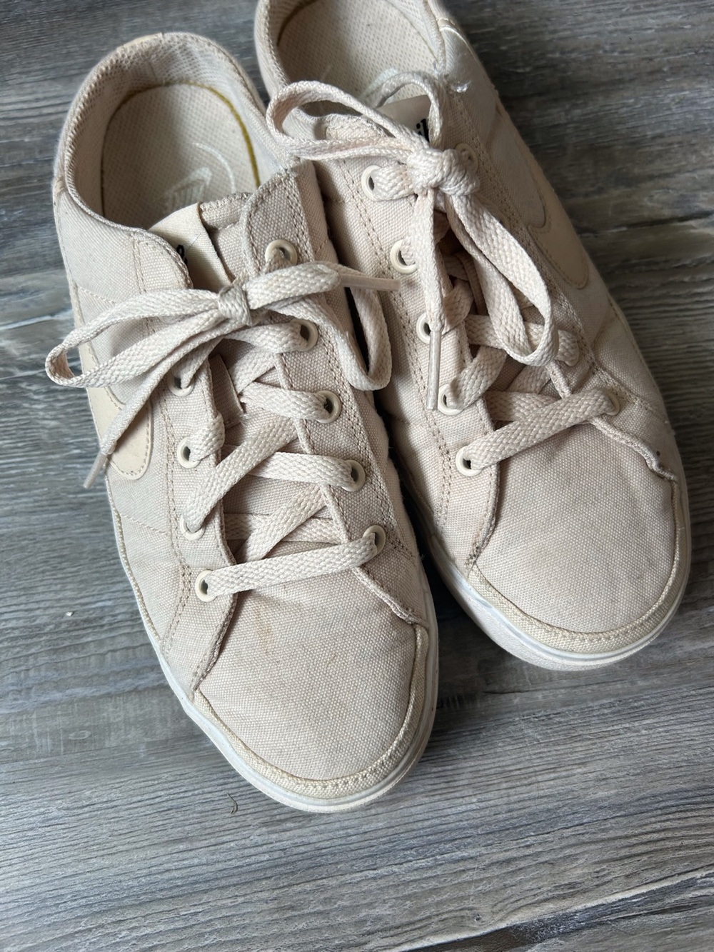 Nike Court Legacy Mule Canvas Sneakers off White cream Size 8 - Picture 2 of 5